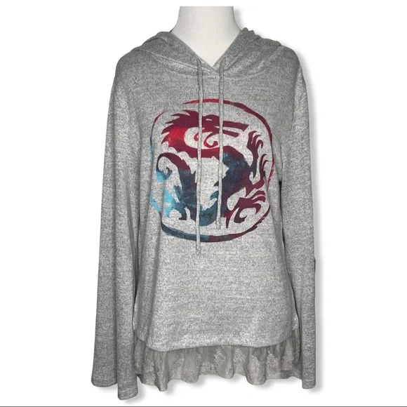 Disney Mulan Dragon Lace Hoodie Sweatshirt L - Picture 4 of 11